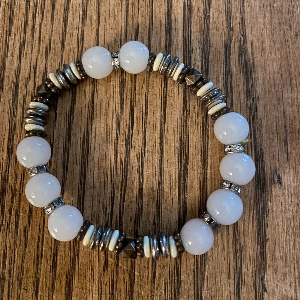 White Quartz Stretchy Bracelet
